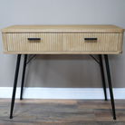 Large Natural Wooden Textured Dressing Table / Console Table 120cm x 77cm