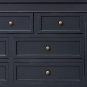 Large Navy Black 7 Drawer Chest of Drawers & Pair of Bedside Tables - Daventry Navy Black Range