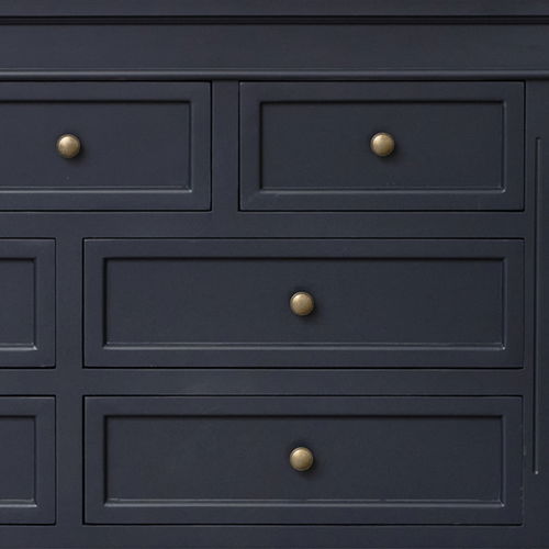 Large Navy Black 7 Drawer Chest of Drawers & Pair of Bedside Tables - Daventry Navy Black Range