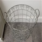 Large Ornate Rustic Grey Laundry Storage Basket - 61cm