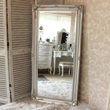 Large Ornate Silver Wall/Floor Mirror