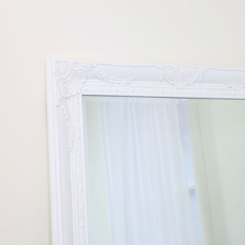 Large Ornate White Wall/Leaner Mirror 176cm x 76cm