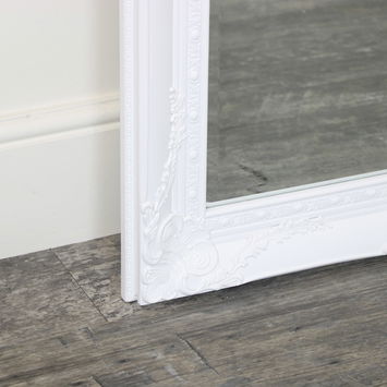 Large Ornate White Wall/Leaner Mirror 176cm x 76cm