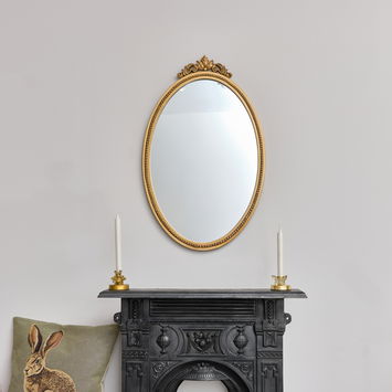 Large Oval Ornate Edge Gold Mirror 80cm x 50cm