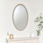 Large Oval Taupe Bobble Bobbin Wall Mirror 110cm x 70cm