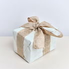 Large Pale Champagne Glittered Wired Ribbon Garland - 270cm