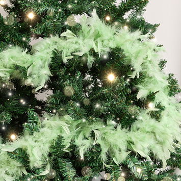 Large Pale Mint Green Feather Boa Christmas Garland - 182cm