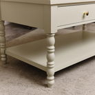 Large Pale Taupe Bobbin Bobble 2 Drawer Coffee Table