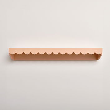 Large Peach Scalloped Wall Storage Shelf - 90cm