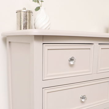 Large Taupe-Pink 6 Drawer Chest of Drawers - Victoria Taupe-Pink Range - Seconds - Colour Mismatch