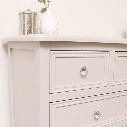 Large Taupe-Pink 6 Drawer Chest of Drawers - Victoria Taupe-Pink Range - Seconds - Colour Mismatch