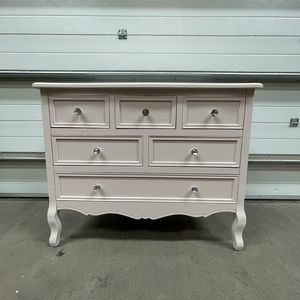 Large Pink 6 Drawer Chest of Drawers - Victoria Pink Range - Damaged Seconds