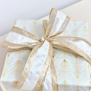 Large Pink & Gold Iridescent Wired Ribbon Garland - 270cm