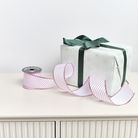 Large Pink & White Striped Wired Ribbon Garland - 270m