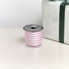 Large Pink & White Vertical Striped Wired Ribbon Garland - 270m