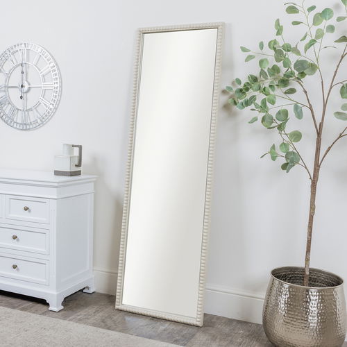 Large Rectangle Taupe Bobbin Bobble Wall Mirror 168cm x 54cm