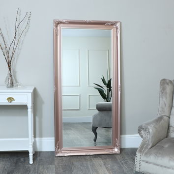 Large Rose Gold Pink Ornate Wall/Floor Mirror 78cm x 158cm