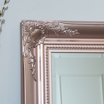 Large Rose Gold Pink Ornate Wall/Floor Mirror 78cm x 158cm