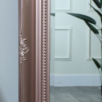 Large Rose Gold Pink Ornate Wall/Floor Mirror 78cm x 158cm