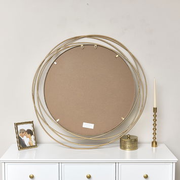 Large Round Antique Gold Mirror 92cm x 92cm