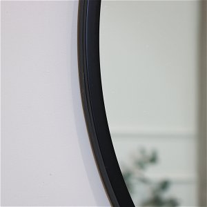 Large Round Black Mirror 100cm x 100cm