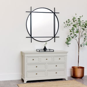 Large Round Black Wall Mirror 97cm x 97cm