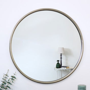 Large Round Champagne Gold Wall Mirror 70cm x 70cm