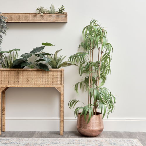 Large Round Copper Patterned Planter