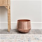 Large Round Copper Patterned Planter