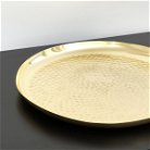 Large Round Gold Hammered Metal Tray