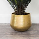 Large Round Gold Patterned Planter