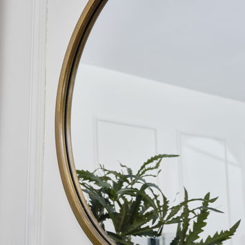 Large Round Gold Wall Mirror 50cm x 50cm