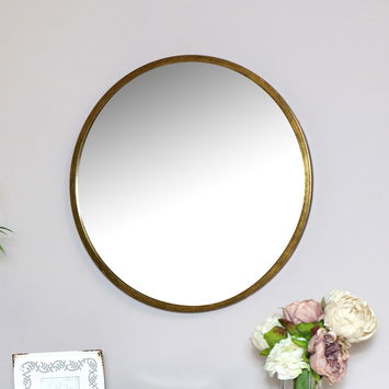 Large Round Gold Wall Mirror 50cm x 50cm