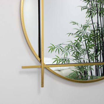 Large Round Gold Wall Mirror 97cm x 97cm 