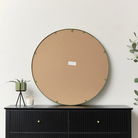 Large Round Olive Green Thin Framed Wall Mirror 80cm x 80cm