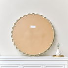 Large Round Pale Taupe Bobble Bobbin Wall Mirror 80cm x 80cm