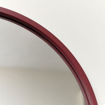 Large Round Plum Red Wall Mirror 80cm x 80cm