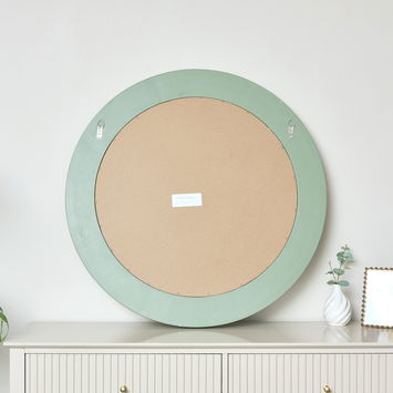 Large Round Sage Green Wall Mirror 80cm x 80cm