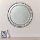 Large Round Silver Vintage Wall Mirror 80cm x 80cm