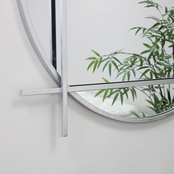 Large Round Silver Wall Mirror 97cm x 97cm 