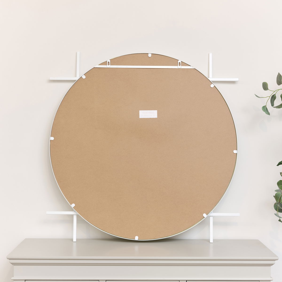 Large Round White Wall Mirror 97cm x 97cm Melody Maison