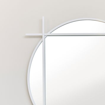 Large Round White Wall Mirror 97cm x 97cm