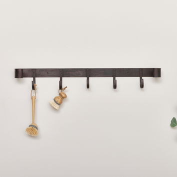 Large Rustic Iron Wall Hook Storage Rack 