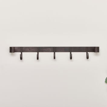 Large Rustic Iron Wall Hook Storage Rack 