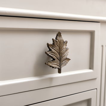 Large Rustic Leaf Drawer Knob