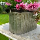 Large Rustic Metal Bucket Planter Pot