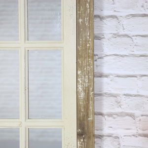 Large Rustic Shutter Style Window Mirror 73cm x 123cm