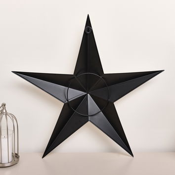 Large Rustic White Metal Wall Star 