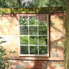Large Rustic Wooden Window Wall Mirror 140cm x 100cm