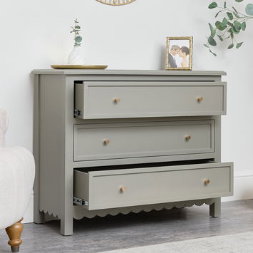 Scallop Chest of Drawers - Staunton Taupe Range